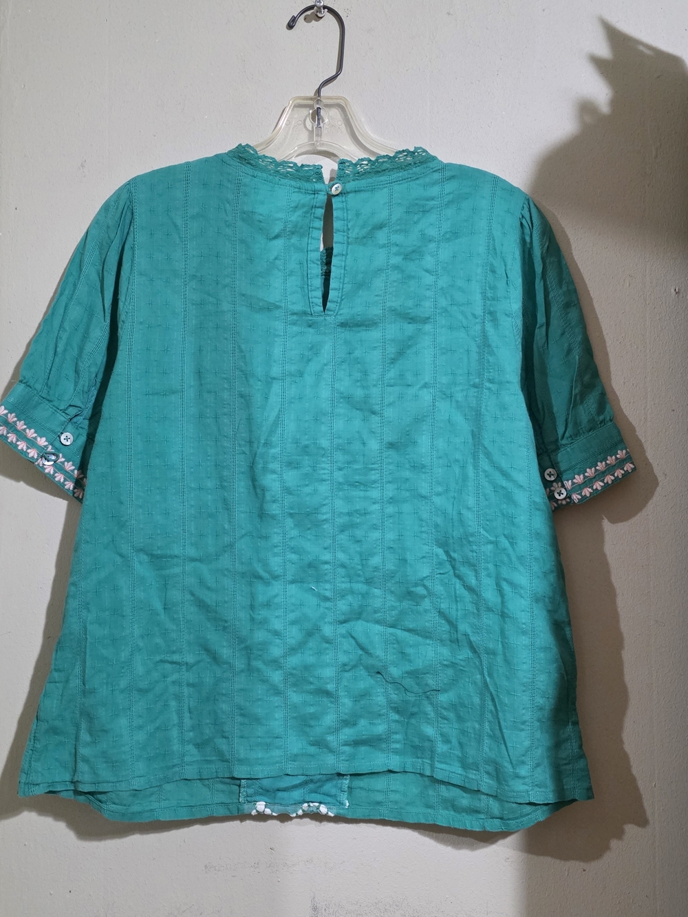 Maeve Teal Embroidered Floral Blouse Used Size 12 - Picture 4 of 6